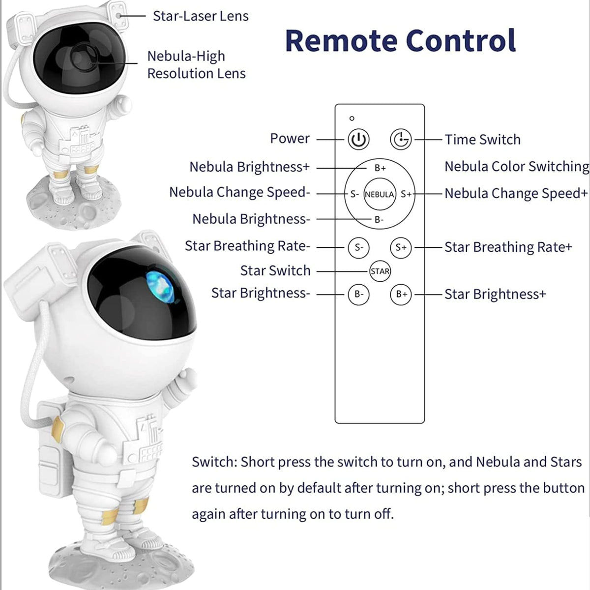 ASTRONAUT GALAXY PROJECTOR LAMP