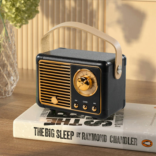 Retro Bluetooth Speaker with FM Radio - Vintage Style, Portable & Wireless